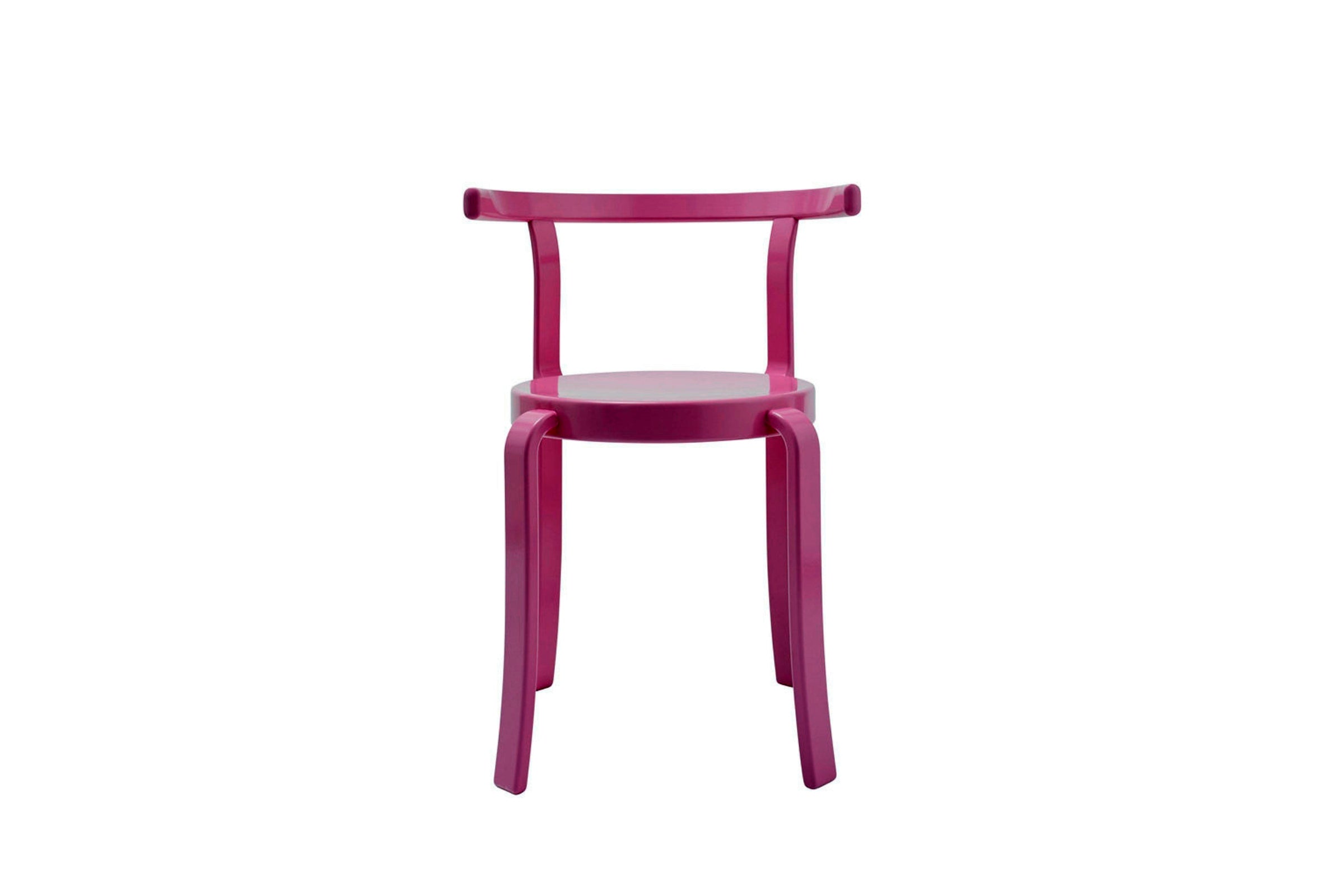 Stuhl in Hochglanzlack, pink - Vorderansicht