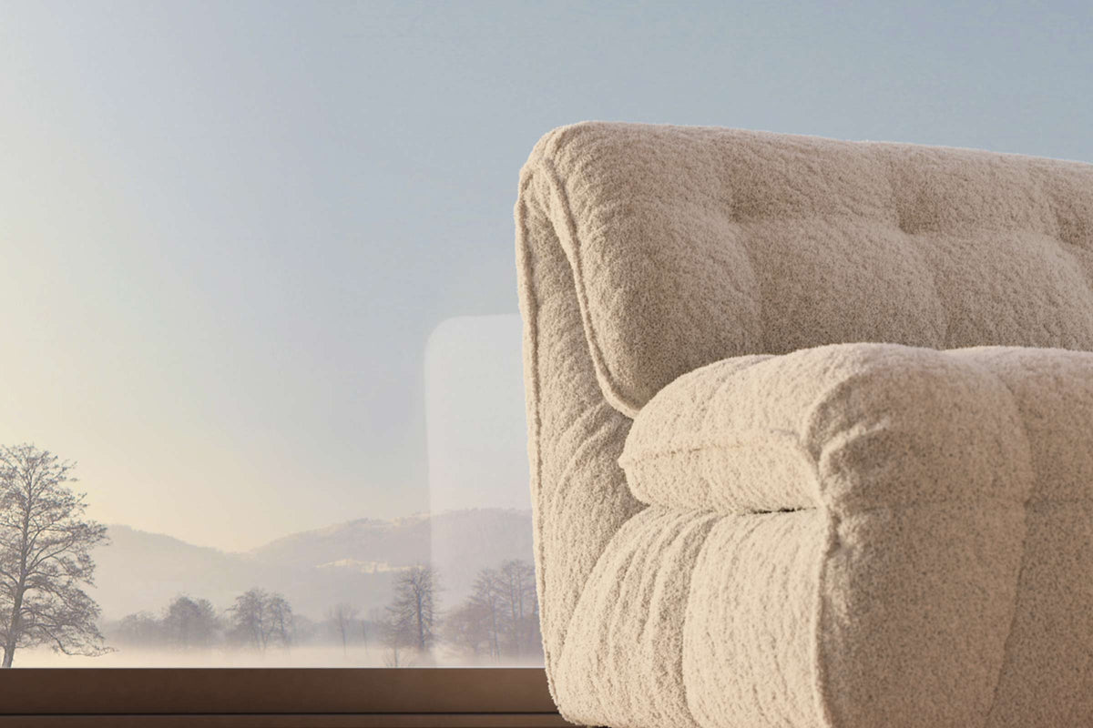 Detailansicht der Ergonomie-Rückenlehne des Sofas