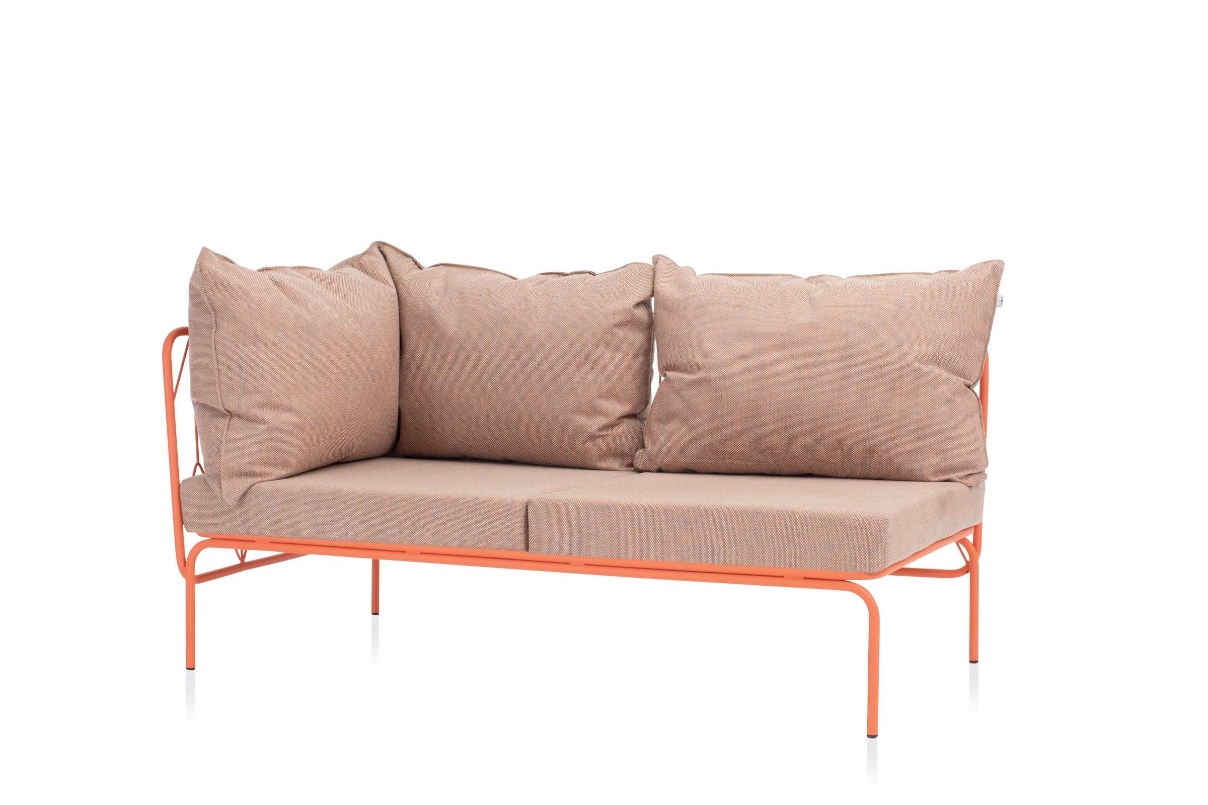 ATAMAN Designer Modul Linkes Gartensofa-Eckelement aus seitlicher Perspektive