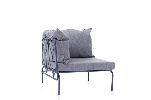 ATAMAN Designer Modulares Gartensofa Eckelement 80 von GARDA – stilvolles Ecksofa in Blau