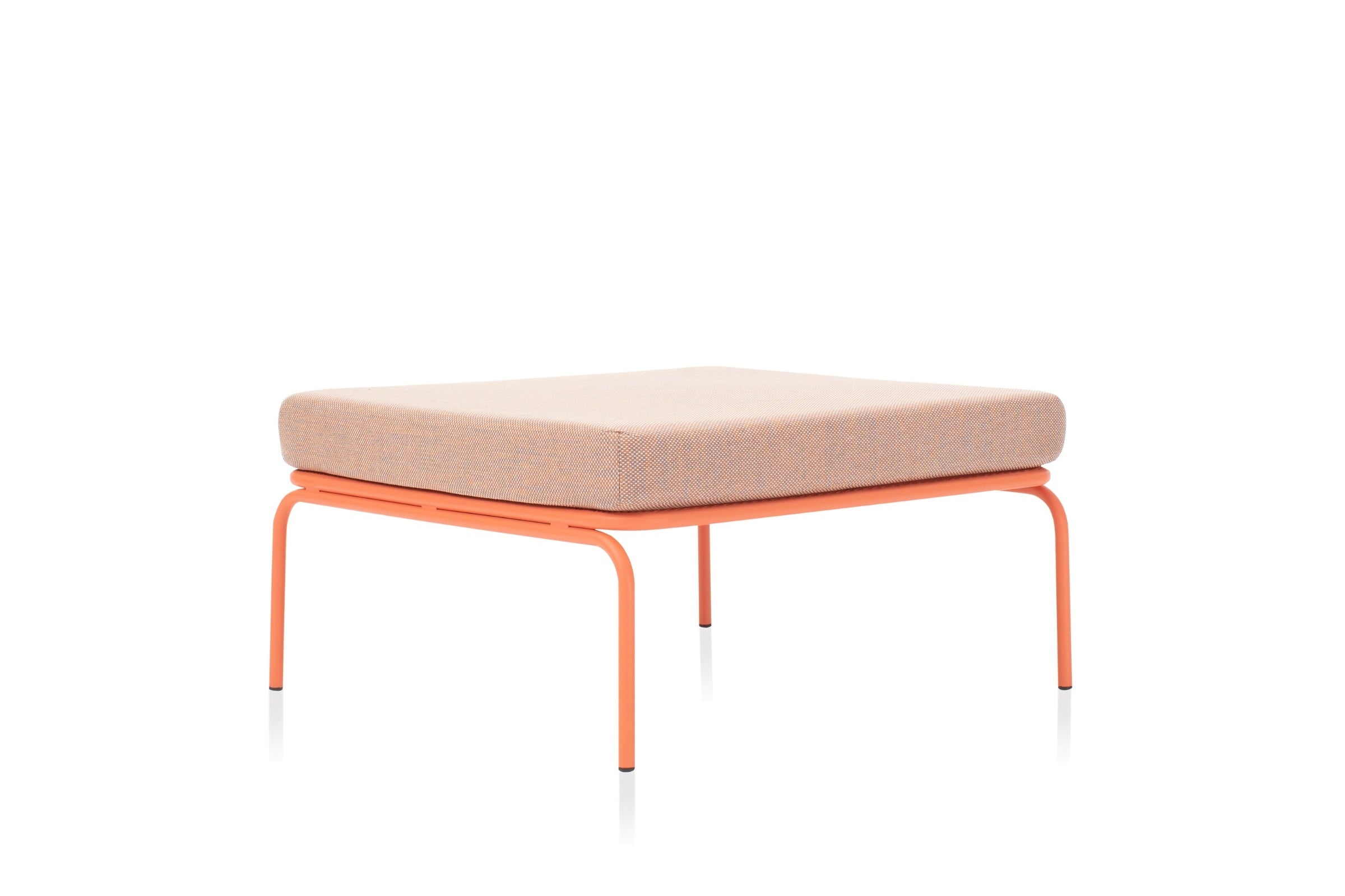 ATAMAN Designer modularer Gartensofa-Pouf mit Polster in Beige und Gestell in Orange