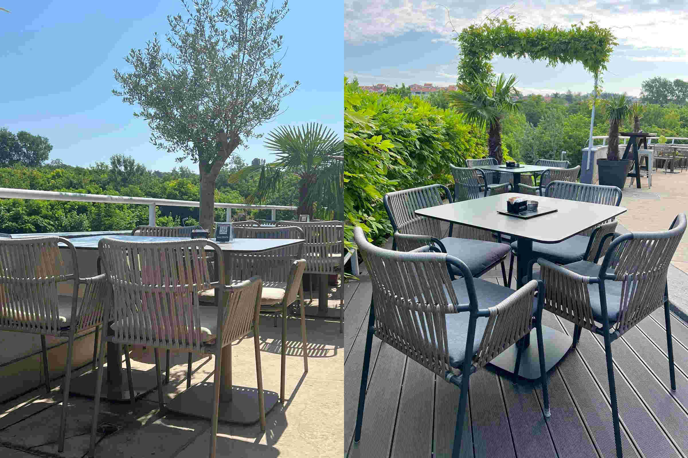 Gartenstuhl Set mit Armlehnen für Restaurant Terrasse modern