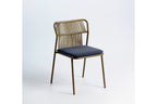 BIANCA+ Outdoor Stuhl mit Sitzkissen in Blau und Beige
