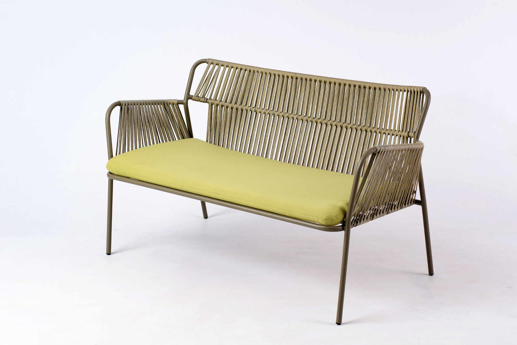 BIANCA plus Gartensofa Outdoor mit Metallrahmen und Seilgeflecht