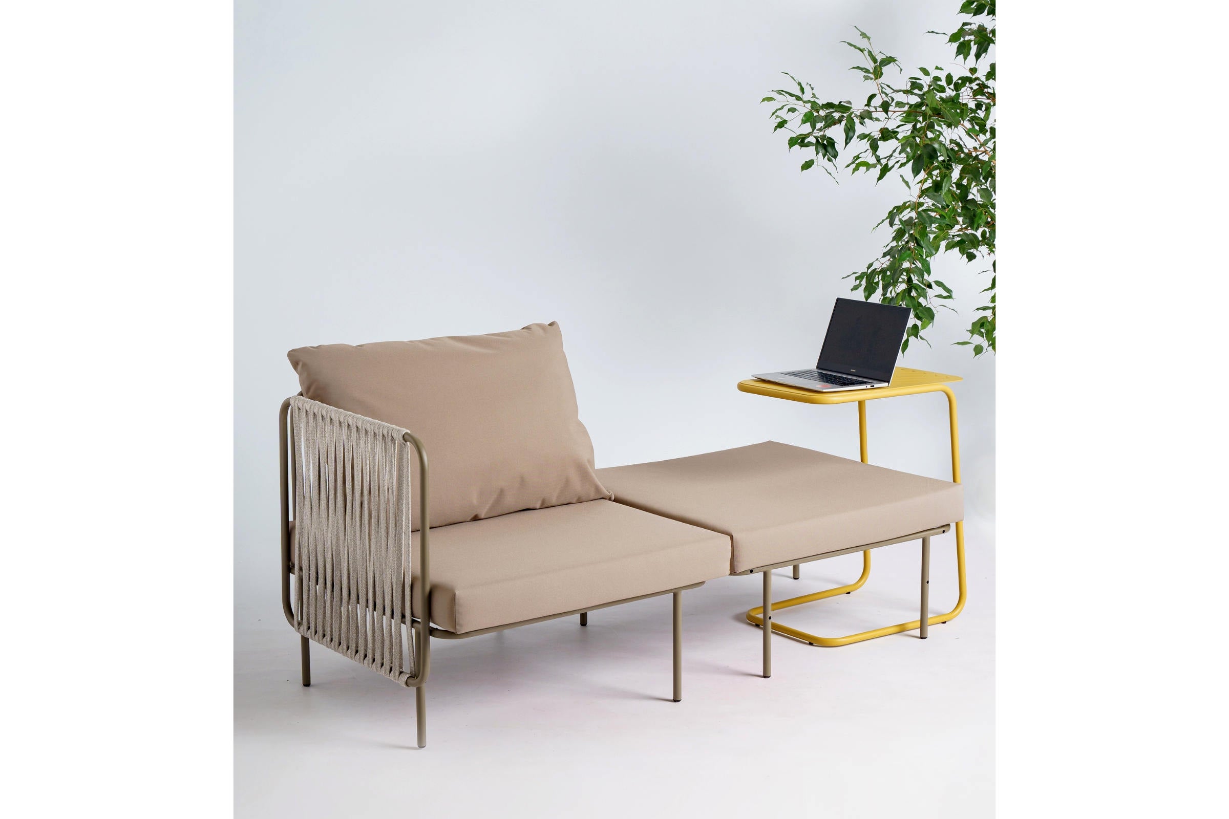 COMBO Outdoor Sofa Eckelement mit Beistelltisch – Terrassenmöbel