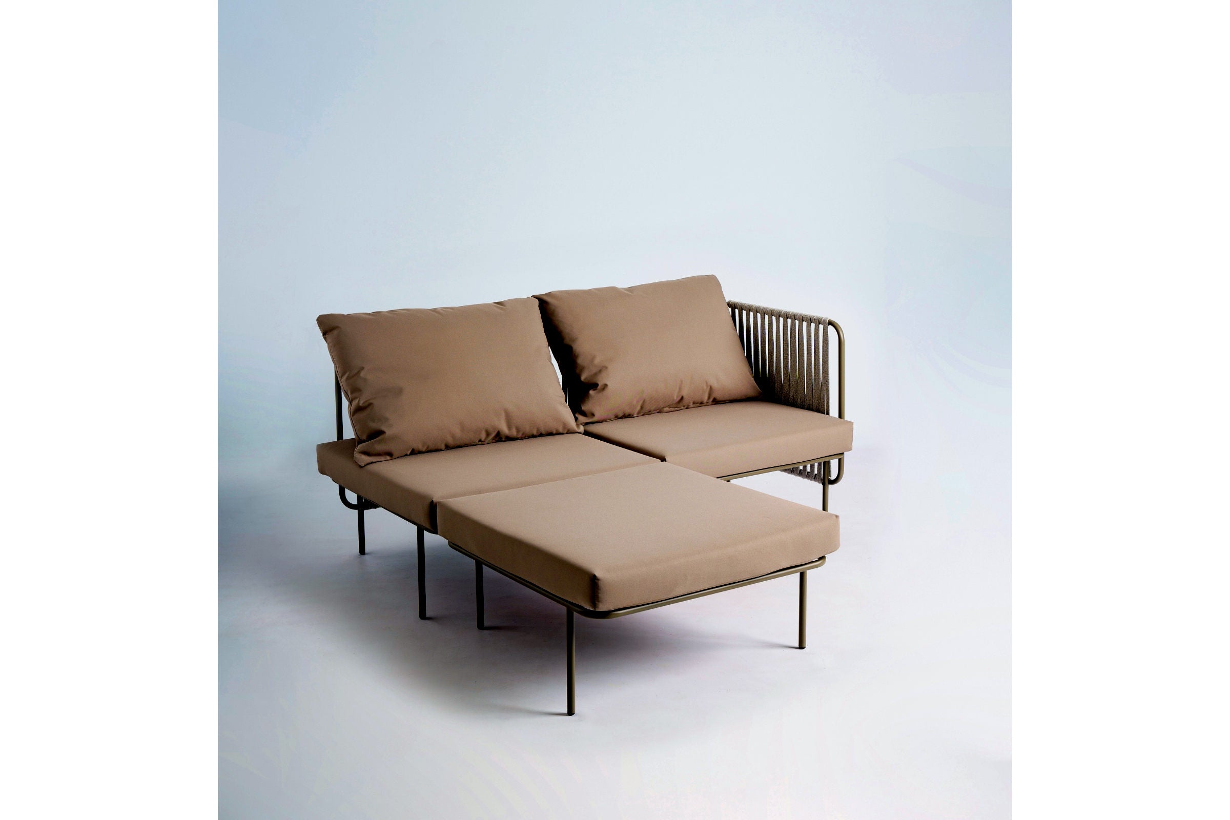 modulare Gartensofa Kombination – Mittelelement verbunden