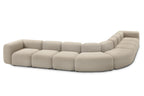 Designer Modular Sofa mit geschwungenen Modulen und breiter Sitzfläche