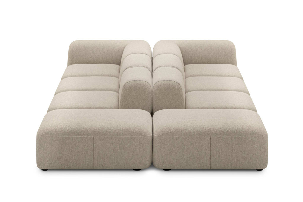 Designer Modular Sofa mit gegenüberliegenden Sitzreihen und offenen Enden