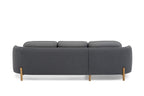 DOLOMIA Designer Sofa von EXTRAFORM in der Rückansicht mit Holzfüßen