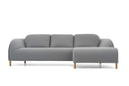 DOLOMIA Designer Sofa von EXTRAFORM mit rechter Ottomane in Grau