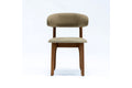Frontansicht des Dragonfly Designer Stuhls in Holz und Wolle