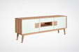 EILERT Massivholz TV-Sideboard mit MDF-Fronten, seitliche Perspektive