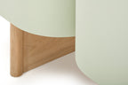 Detailansicht des Designer-Sideboards von Türen und Holzgestell