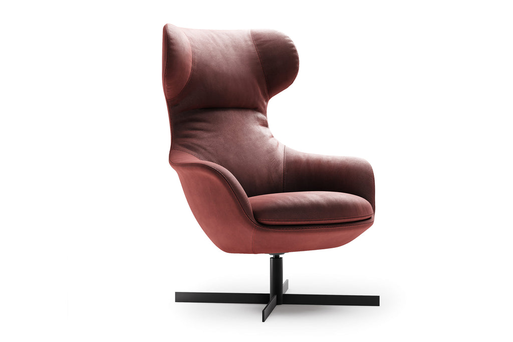 GABY Designer Hochlehner von EXTRAFORM in rotem Bezug