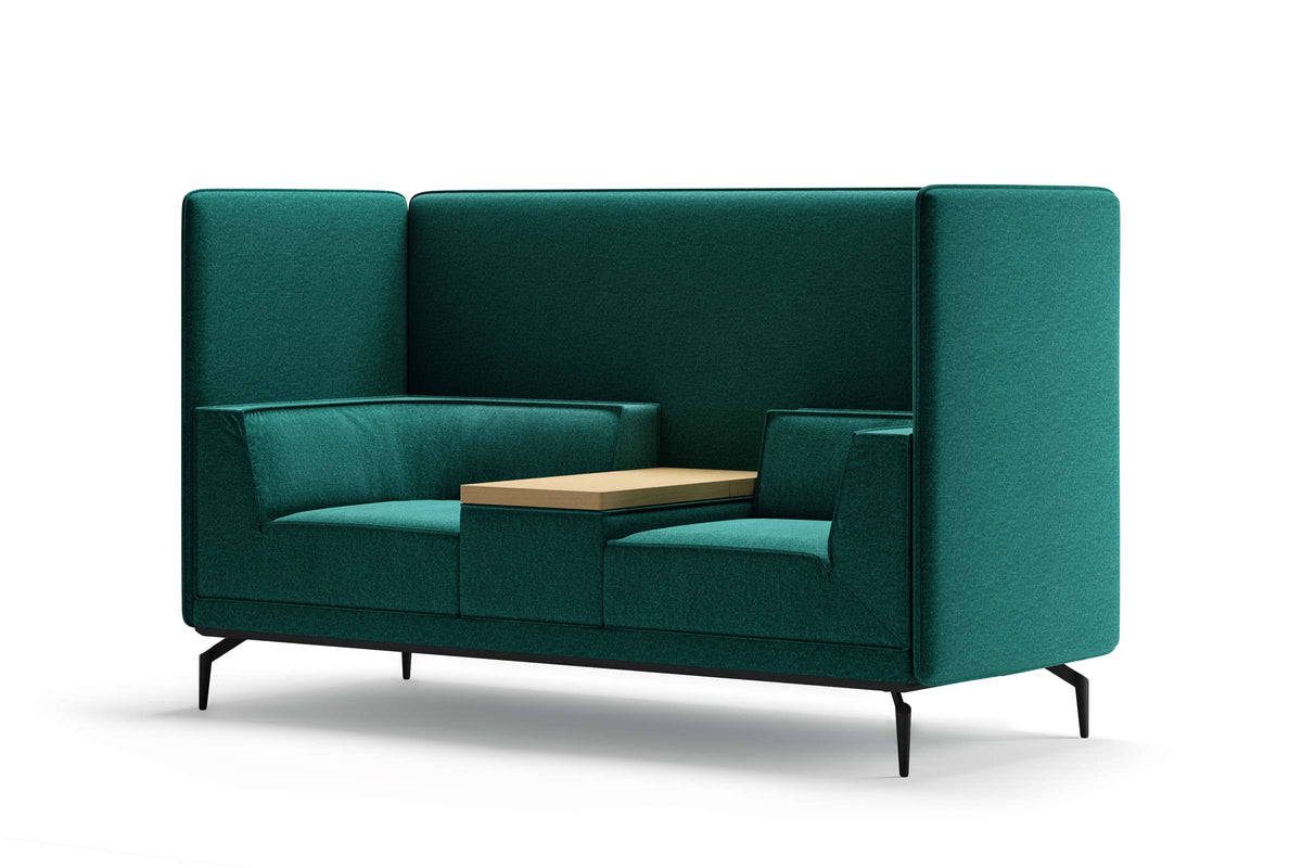 INFINITY ACOUSTIC Designer Sofa von EXTRAFORM in Grün mit integriertem Tisch