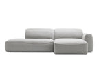 In hellgrauem Stoff mit Chaiselongue rechts