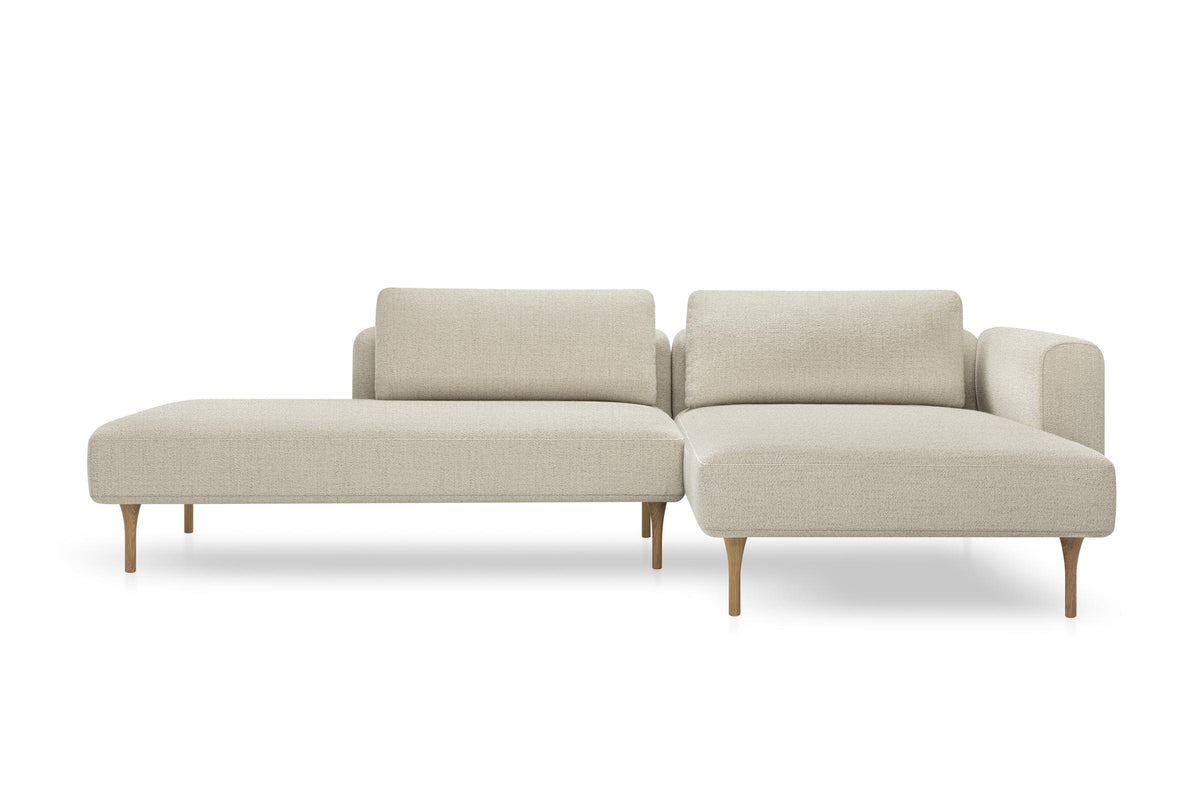 KUBIK Designer Modular Sofa von Volumen mit Chaiselongue und Holzfüßen