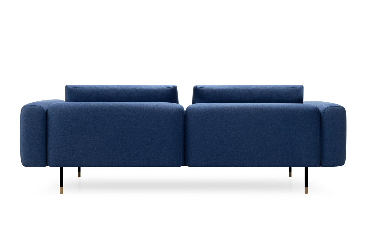 KUBIK Designer Sofa von Volumen in Blau in Rückansicht
