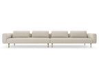 KUBIK Designer Modular Sofa als großzügige Sitzlandschaft mit vier Rückenkissen