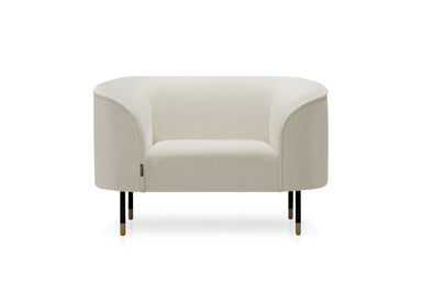 Le Mans Designer Sessel in Weiß – Frontalansicht