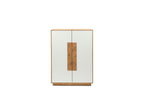 Weißes LOTTE Massivholz Highboard – Frontansicht