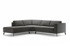 In Dunkelgrau mit Chaiselongue links