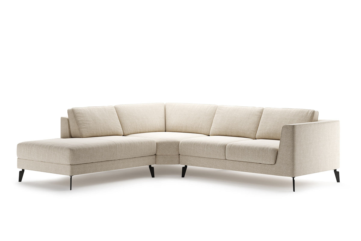 In Beige mit großzügiger Chaiselongue links