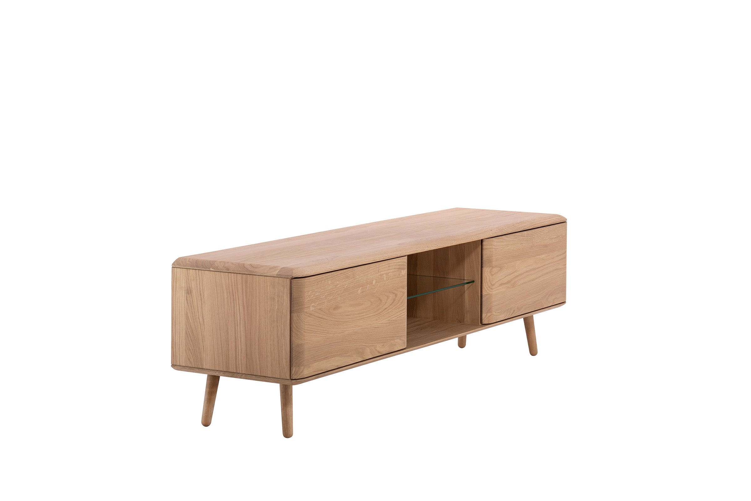 MALIN Lowboard aus Massivholz mit Holzbeinen und Nische - SOLIDMADE | Design Furniture