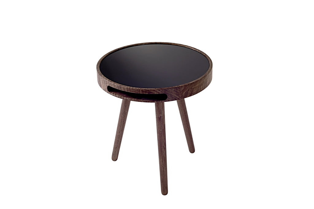 MALIN Beistelltisch von Woak mit Glasoberfläche – Draufsicht