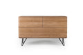 MALIN Designer Sideboard aus Massivholz auf Metallbeinen, Vorderansicht