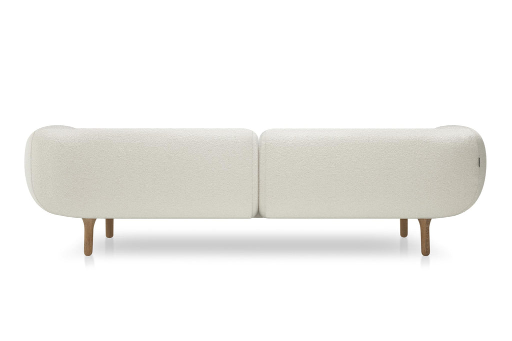 Designer Sofa von Volumen mit abgerundeter Rückseite und Holzfüßen