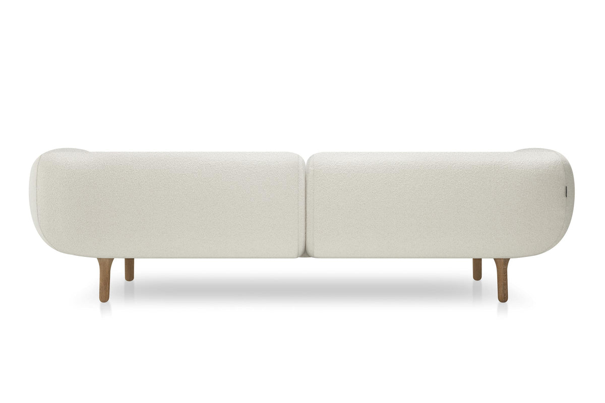 Designer Sofa von Volumen mit abgerundeter Rückseite und Holzfüßen