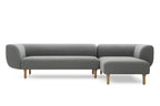 Modular Sofa von Volumen mit Chaiselongue und Holzfüßen