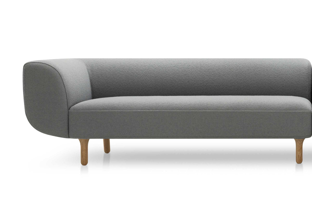MANDARIN Designer Sofa von Volumen in Grau mit einseitiger Armlehne