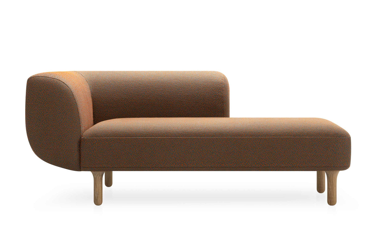 Designer Chaiselongue von Volumen mit geschwungener Rückenlehne