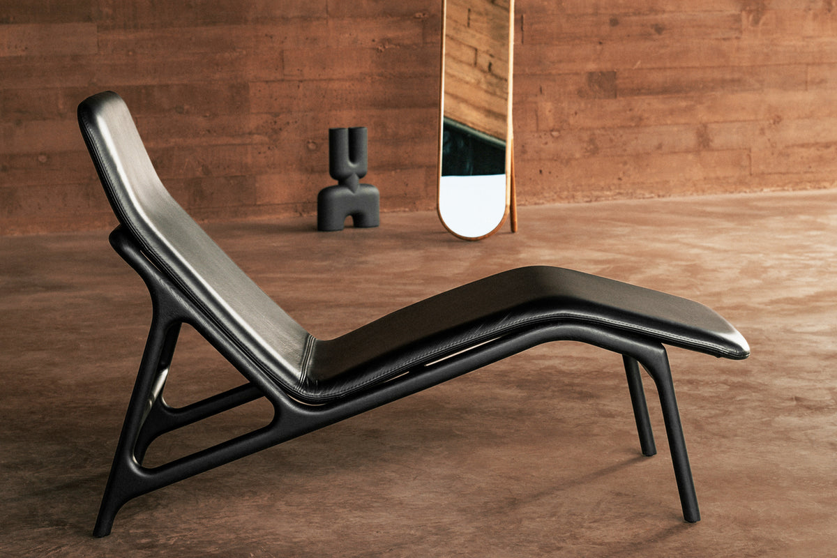 MARSHALL Designer Lounge-Sessel – bequemer Sessel zum Lesen und Entspannen aus Massivholz und edlem Leder