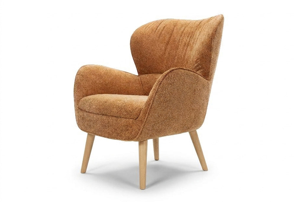 Designer Sessel von EXTRAFORM mit vier Holzbeinen