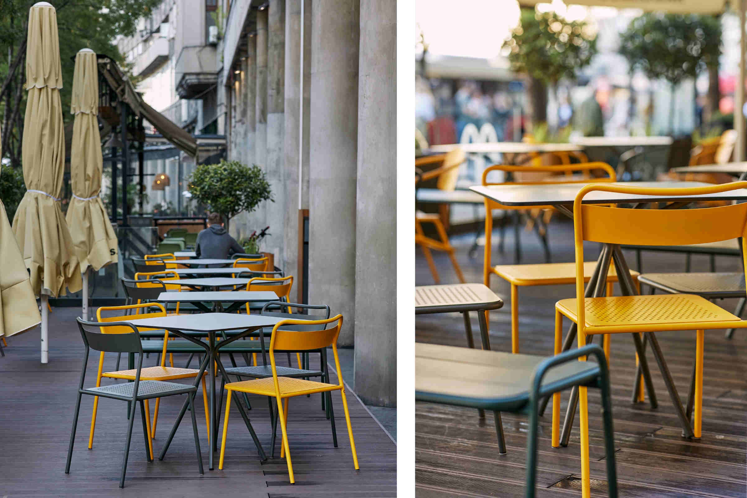 NERO plus Gartenstuhl von C by GARDA auf moderner Restaurantterrasse
