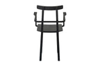 Stuhl mit Armlehnen in Schwarz aus Massivholz – Rückansicht