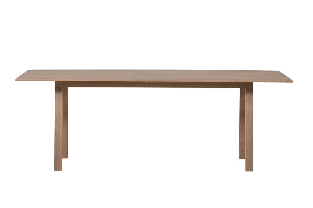 NERVOSA Designer Esstisch mit naturfarbenem Finish und rechteckiger Tischplatte auf vier Beinen