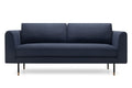 Designer Modular Sofa in dunkelblauem Stoff in Frontansicht