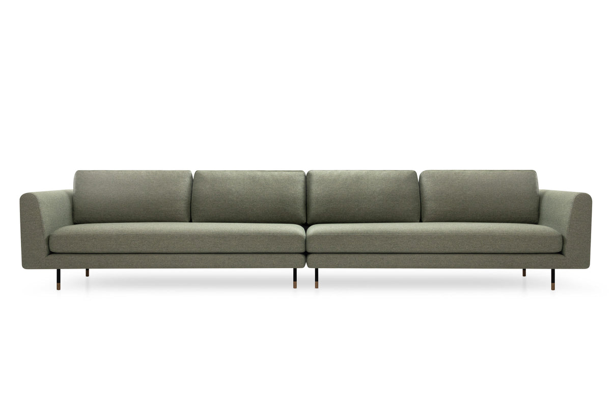 PANAMA Designer Modular Sofa als großzügige Kombination in grünem Stoff