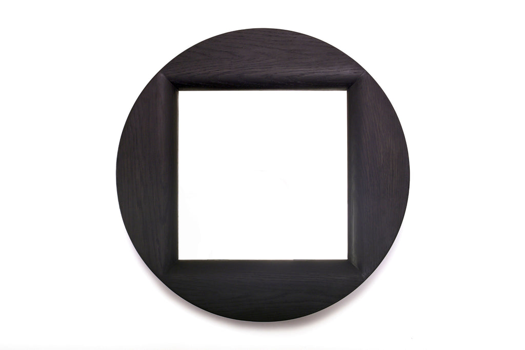 SIGNET Designer Spiegel rund von Woak mit Massivholzrahmen – Draufsicht