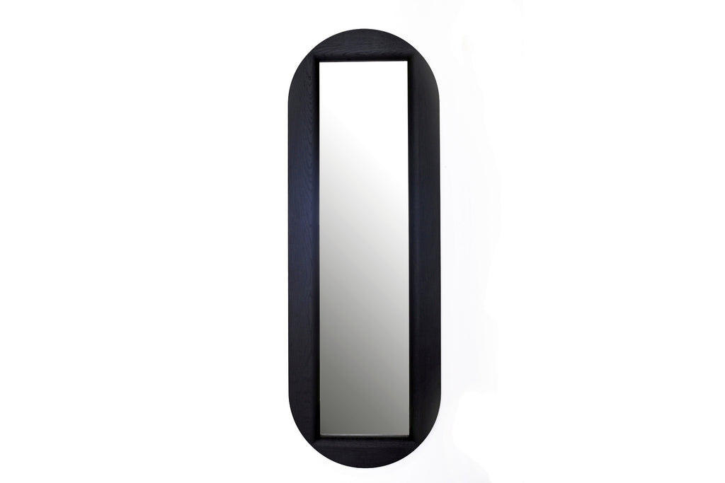 SIGNET Designer Spiegel oval aus Massivholz – Komplettansicht