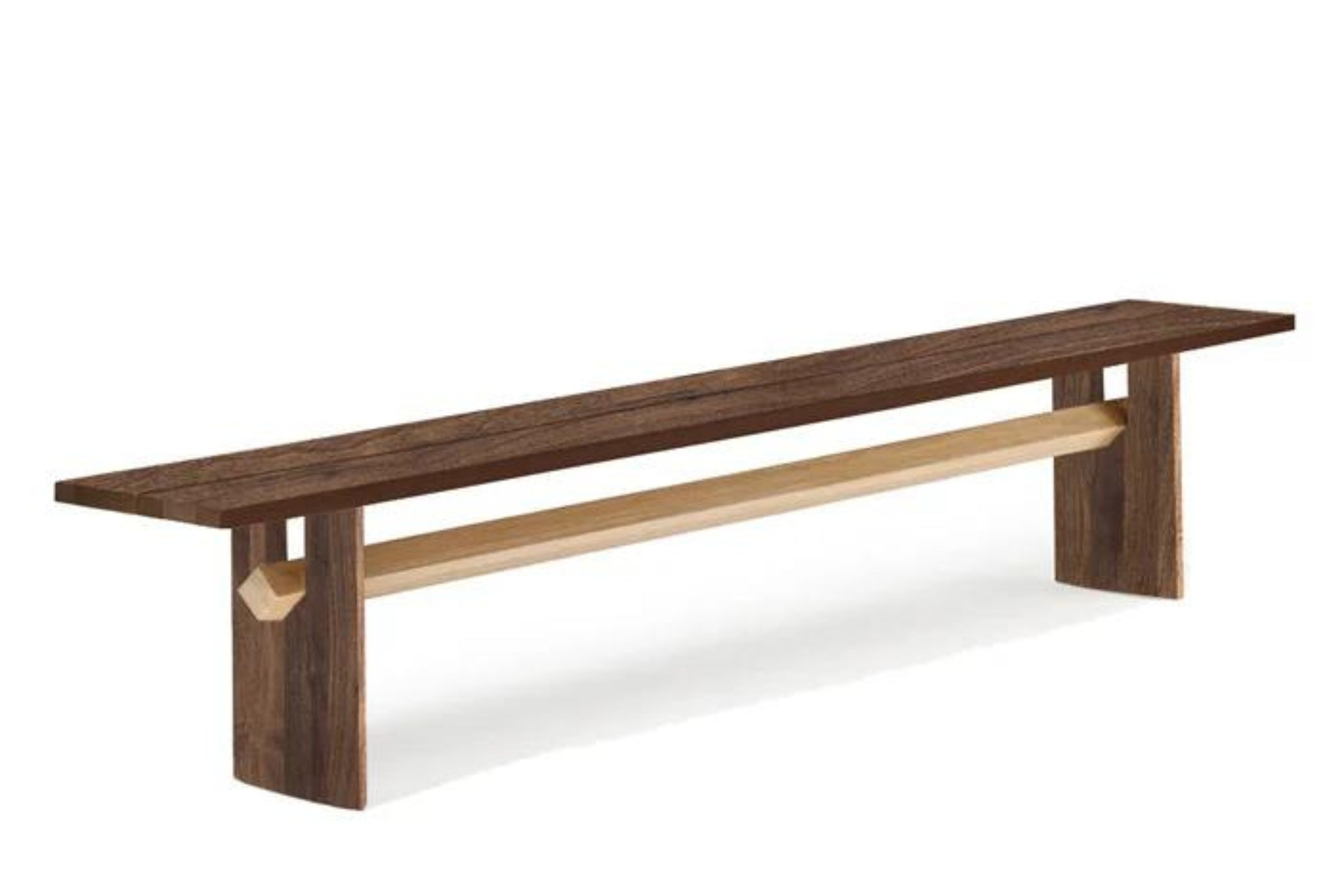 SNOOP Designer Sitzbank aus Nussbaum mit Balken aus Eichenholz