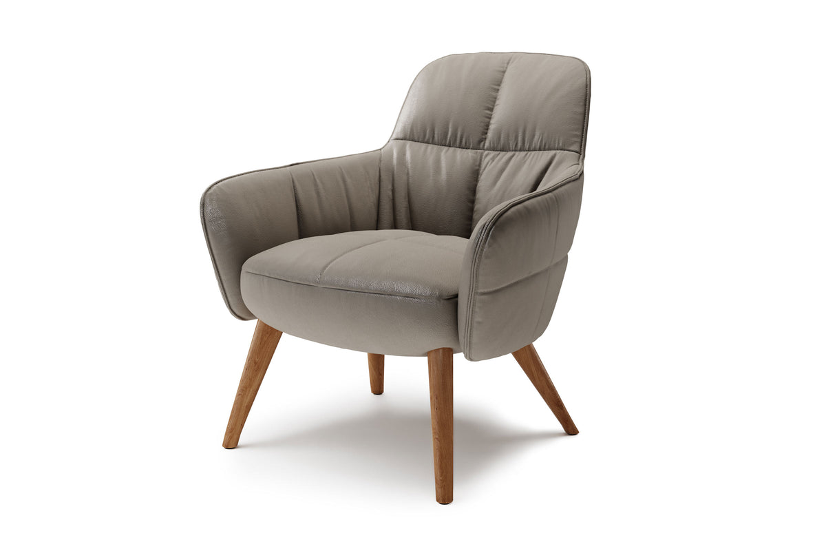 SYRO Designer Sessel von EXTRAFORM in Grau mit Holzfüßen