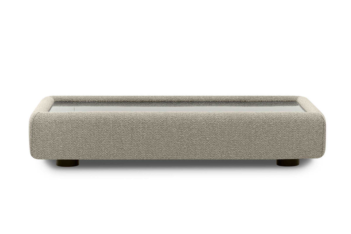 Designer Sofa Ablageelement mit gepolstertem Rahmen und heller Einlegefläche
