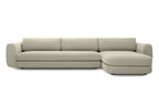 Modular Sofa mit Chaiselongue rechts und abgerundeten Armlehnen in Beige