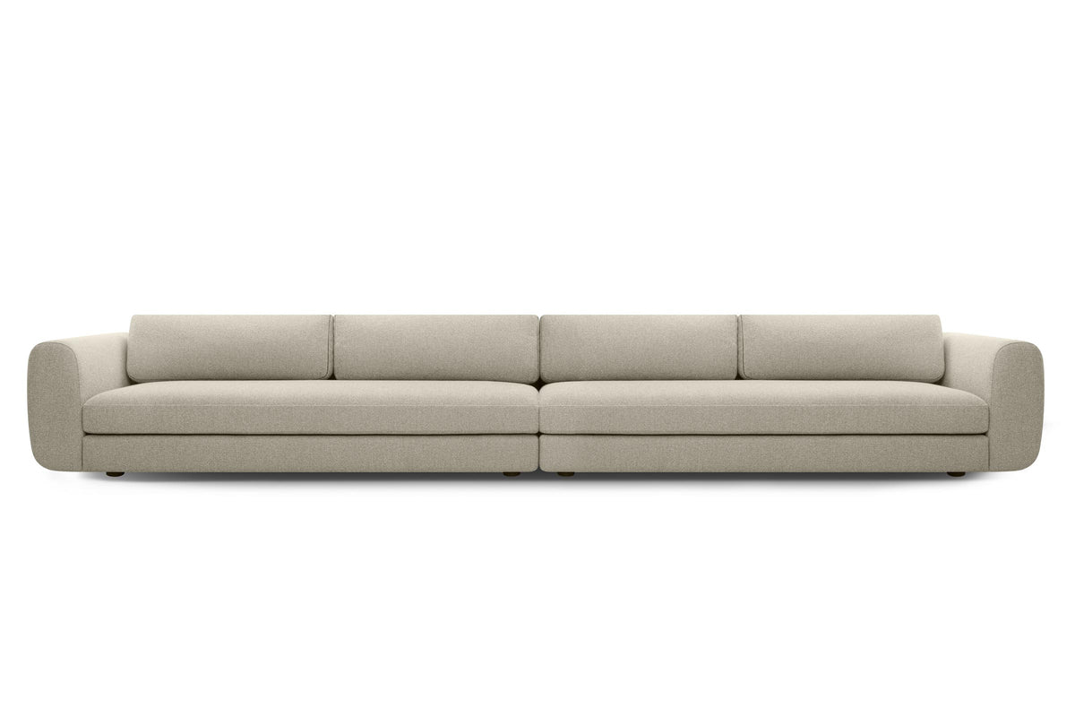 TRIBECA Designer Modular Sofa als großzügiger Viersitzer in Beige mit vier Rückenpolstern