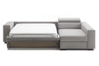 Mit ausgeklappter Liegefläche und Chaiselongue rechts